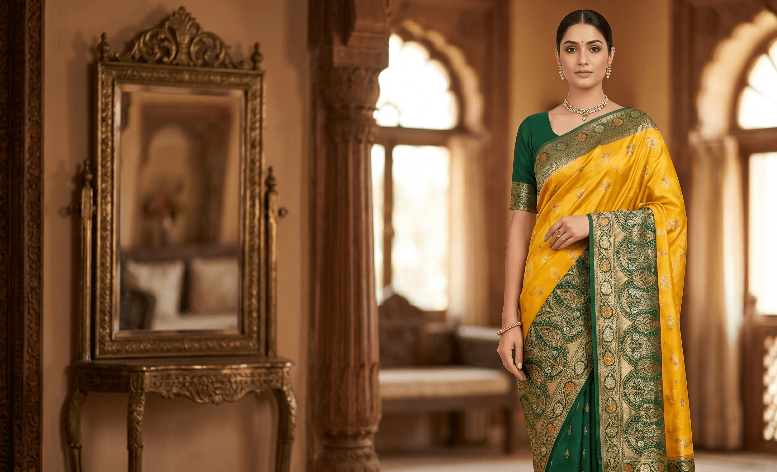 Hand-selected premium silk saree from Matrukrupa Fashions